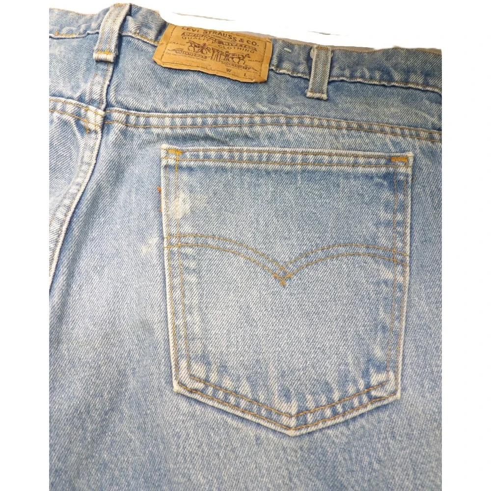 VTG Levis 509 Orange Tab Jeans Men 38x32 USA Made Light Wash Denim Straight 80s